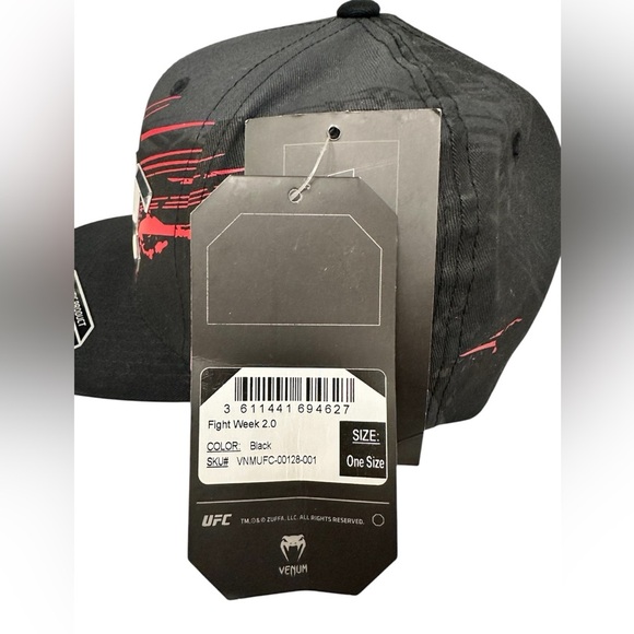UFC Venum Authentic Fight Week 2.0 Unisex Hat Black Red Silver NWT $45 - Picture 6 of 10